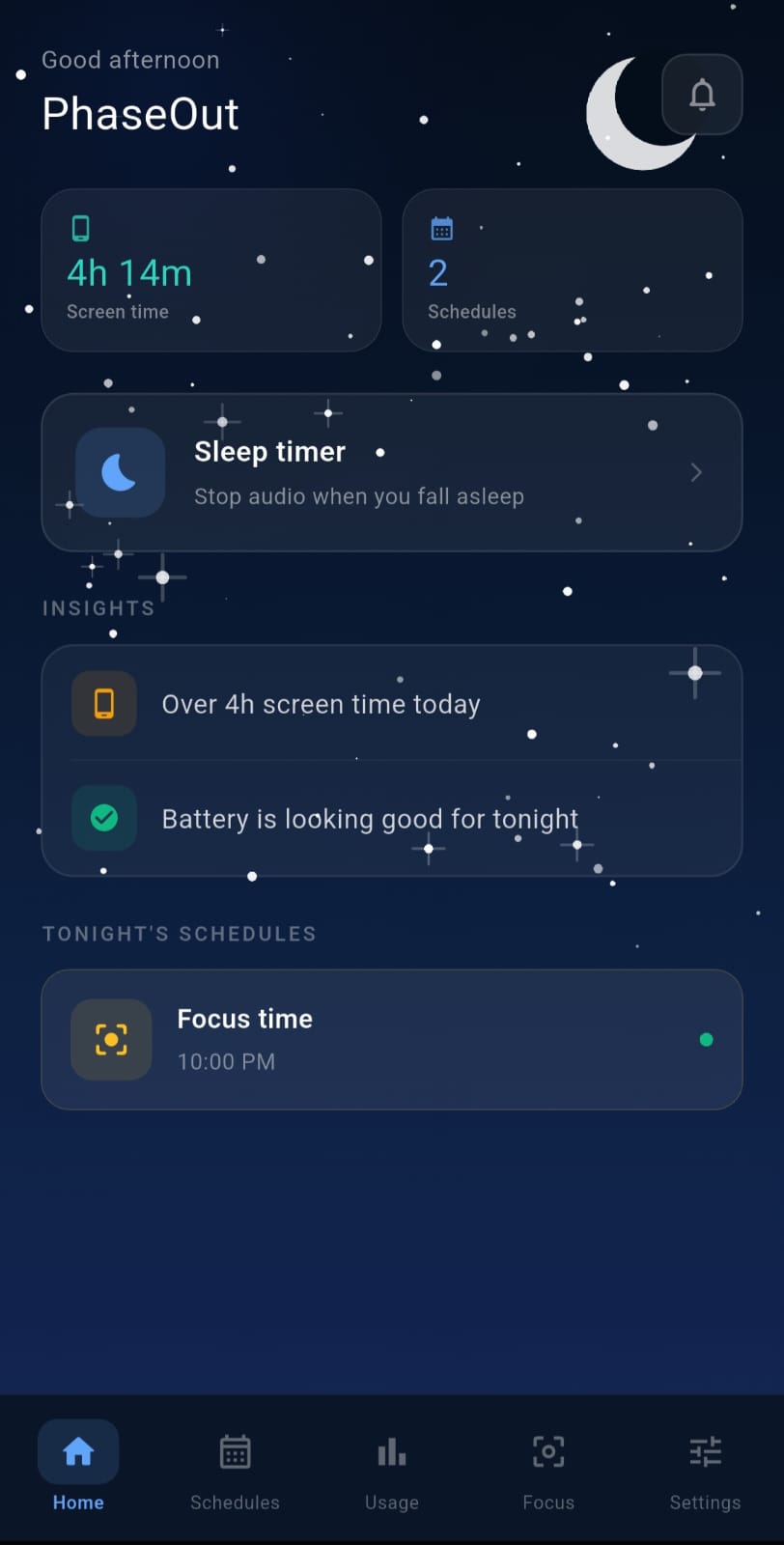 Dashboard screen